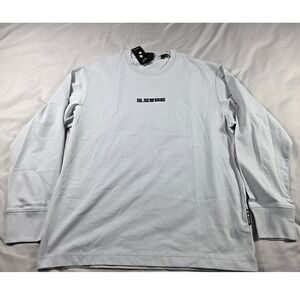 G-Star Raw Long Sleeve T-Shirt Mens Medium Grey Oversized Graphic NEW
